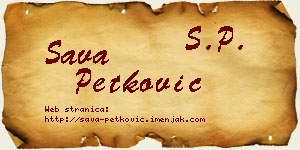 Sava Petković vizit kartica